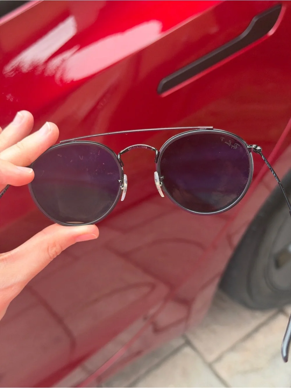Ray-Ban Round Metal Sunglasses in Black and Dark Green